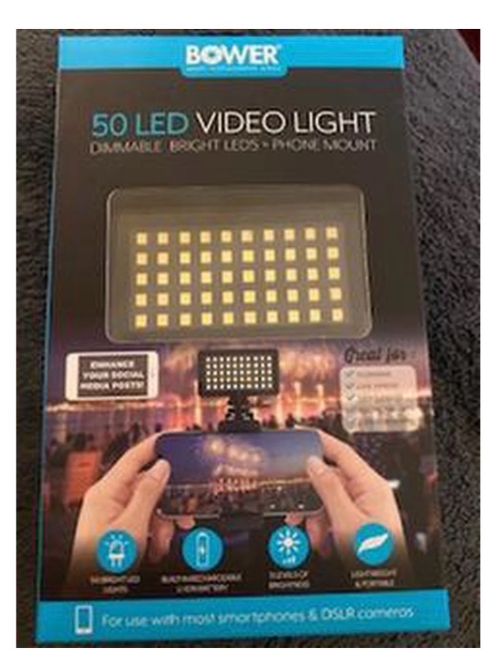 50-LED Video Light - Black New